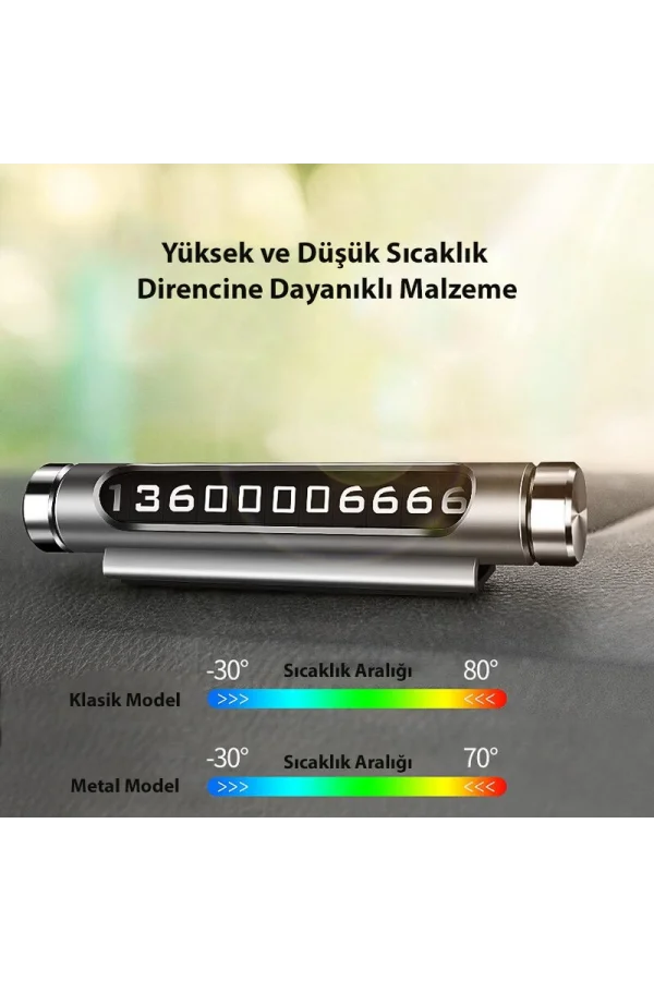 DailyLink Araba Araç Park Numaratör Telefon Numarası Yazma