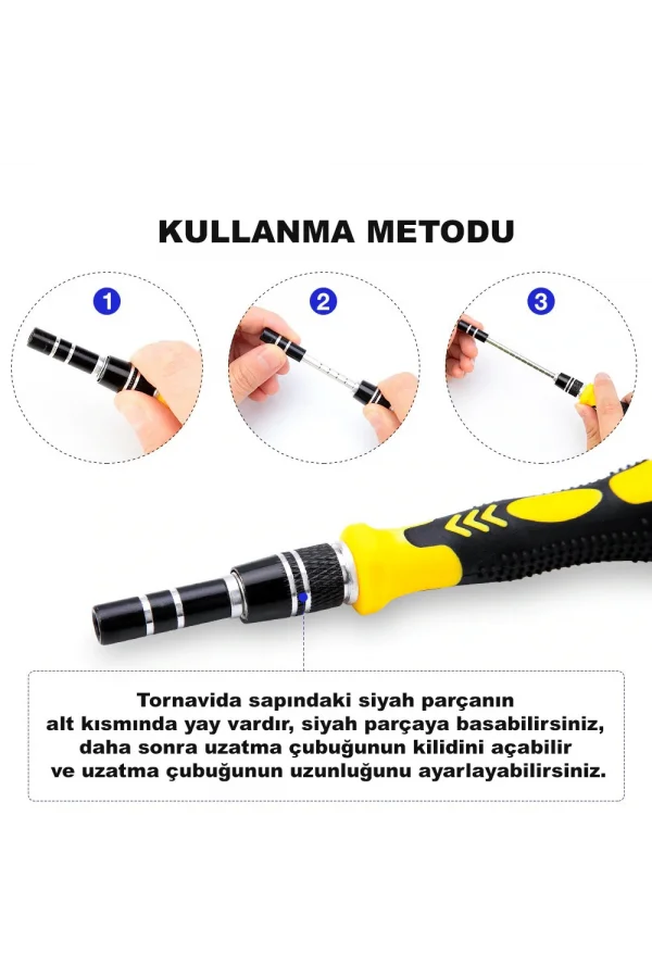 DailyLink 115 in 1 Hassas Sarı Çoklu Tornavida Seti El Alet Takımı