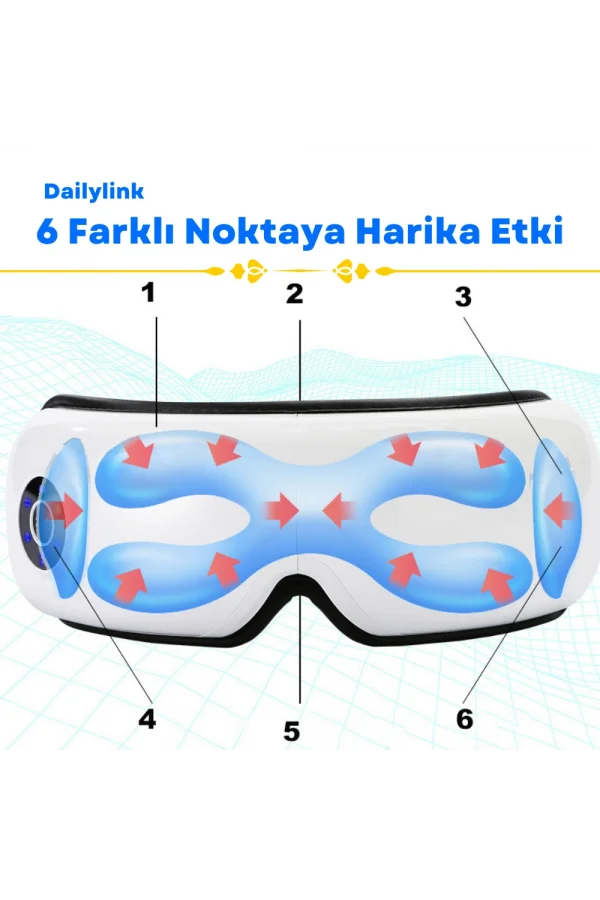DailyLink Bluetooth Müzik Göz Yüz Terapi Masaj Aleti Şarjlı