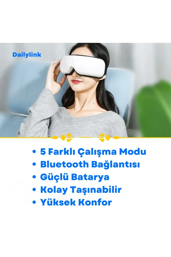 DailyLink Bluetooth Müzik Göz Yüz Terapi Masaj Aleti Şarjlı