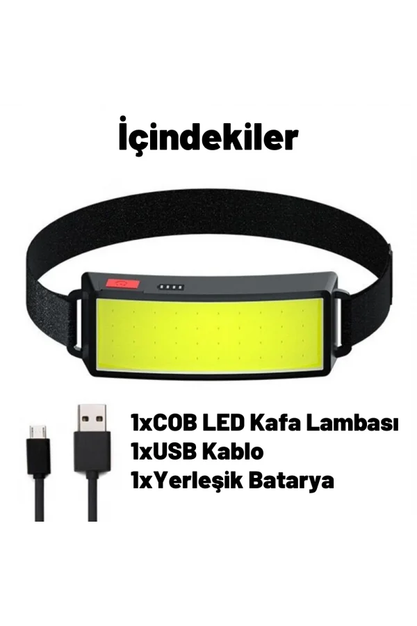 DailyLink USB Şarj Edilebilir LED COB Kafa Feneri Lambası