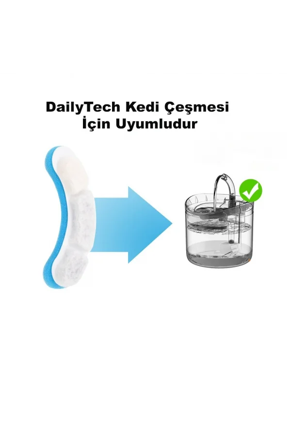 DailyLink 4 Adet PET Kedi Su Pınarı Çeşmesi Şelalesi için Yedek Filtre
