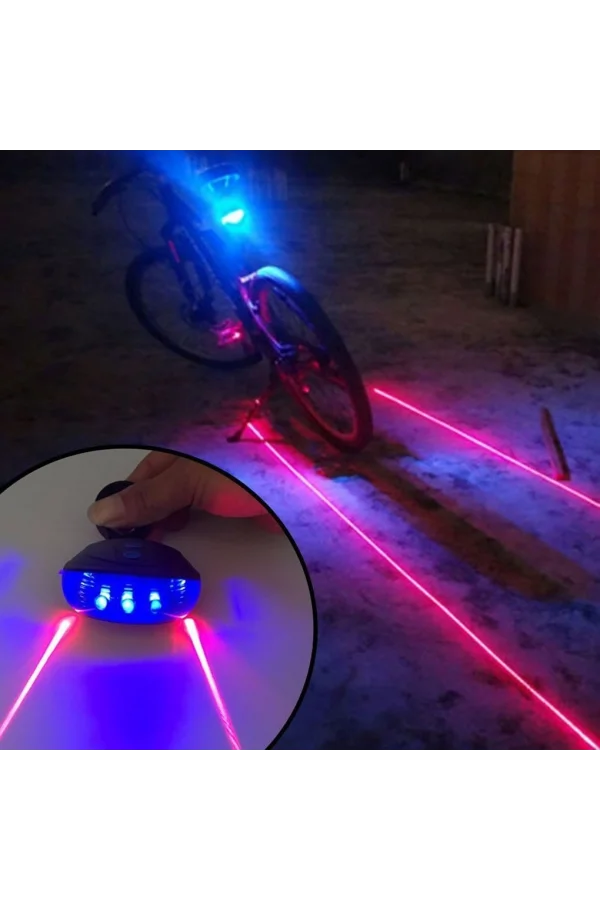 DailyLink Çok Fonksiyonlu Bisiklet Arka İkili Lazer Işık 7 Mod