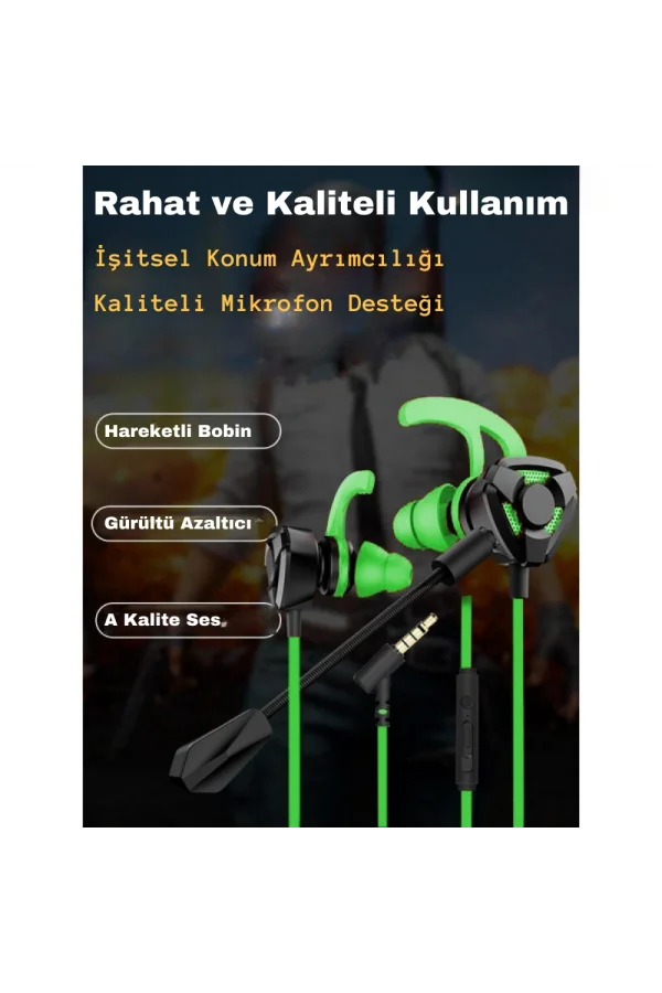 DailyLink Mobil Kulakiçi Mikrofonlu Gaming Oyuncu Kulaklığı E-spor Pubg Gürültü önleyici