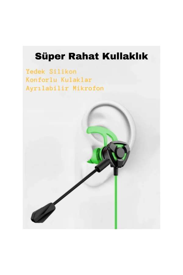 DailyLink Mobil Kulakiçi Mikrofonlu Gaming Oyuncu Kulaklığı E-spor Pubg Gürültü önleyici