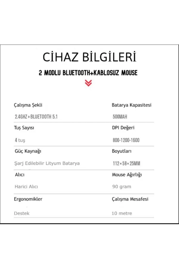 DailyLink RGB Wireless Bluetooth Kablosuz Optik Mouse Şarj Edilebilir USB Gamer PC Dizüstü İpad