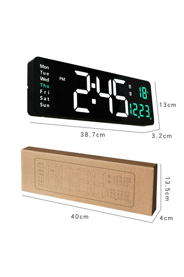 DailyLink Kumandalı Duvara Monte Dijital Duvar Masa Saati Geri Sayım Sıcaklık Tarih Alarm