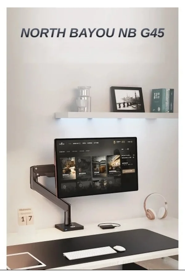 North Bayou NB G45 Amartisörlü 27-40 İnç Curved Ekran Masaüstü Monitör Tutucu