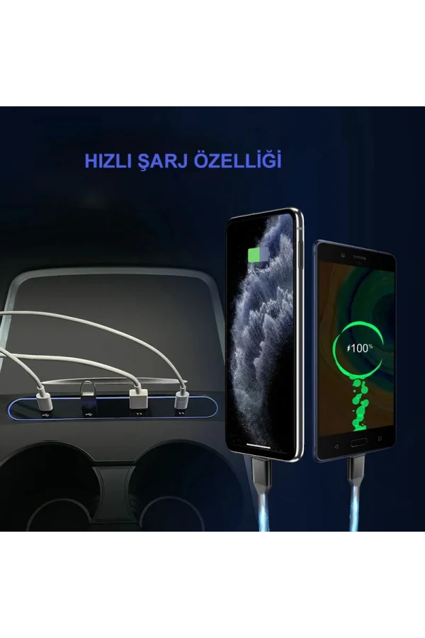 2021-2022 Tesla Model 3/Y Uyumlu 27W Hızlı Şarj USB Hub İstasyonu & Araç Adaptörü