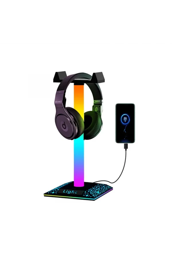 RGB Gaming Kulaklık Standı Dokunmatik LED Işıklı Kulaklık Askısı Gamer Masaüstü Kulaklık Tutucu