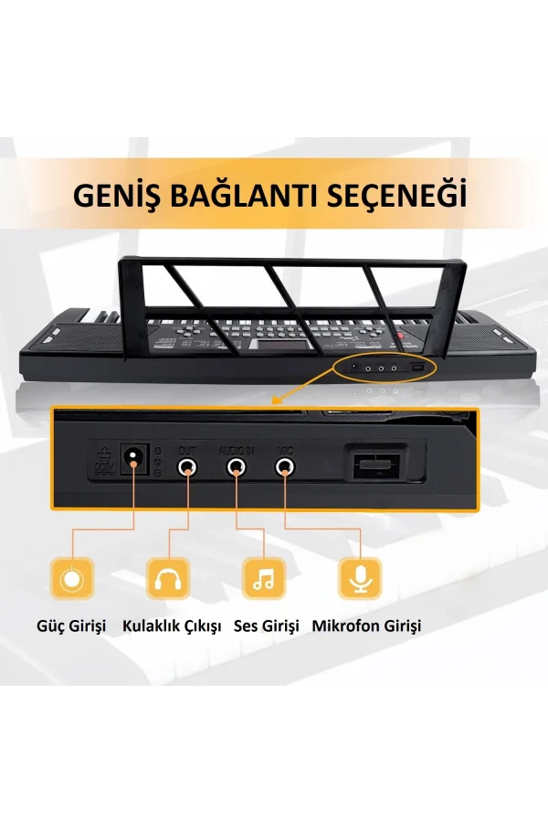 DailyTech 61 Tuşlu USB Dijital Klavye Piyano Profesyonel Büyük Çocuk Müzikal Elektronik Piyano
