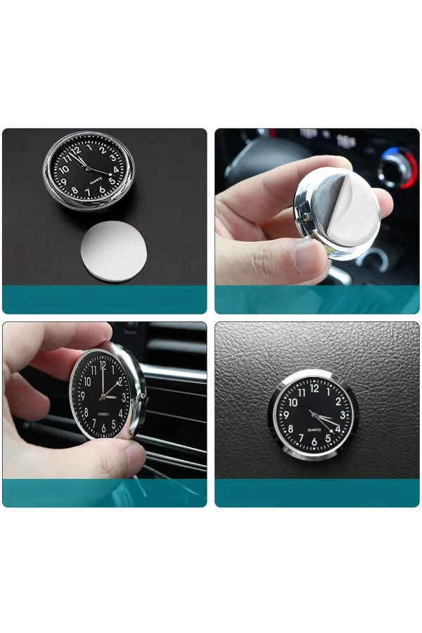 DailyTech Aydınlık Araç Araba Tekne Bisiklet İçin Mini Kuvars Saat - DailyTech - BEYAZ