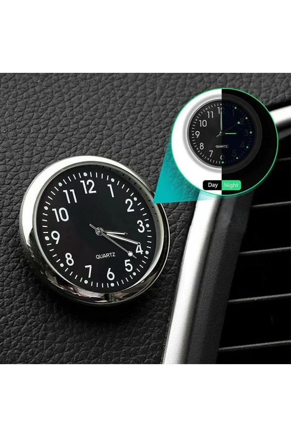 DailyTech Aydınlık Araç Araba Tekne Bisiklet İçin Mini Kuvars Saat - DailyTech - BEYAZ