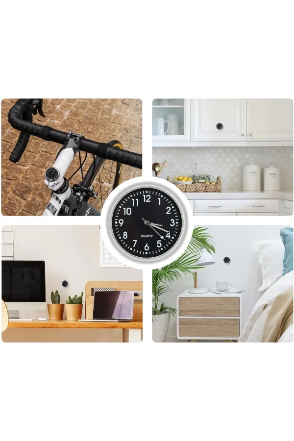 DailyTech Aydınlık Araç Araba Tekne Bisiklet İçin Mini Kuvars Saat - DailyTech - BEYAZ