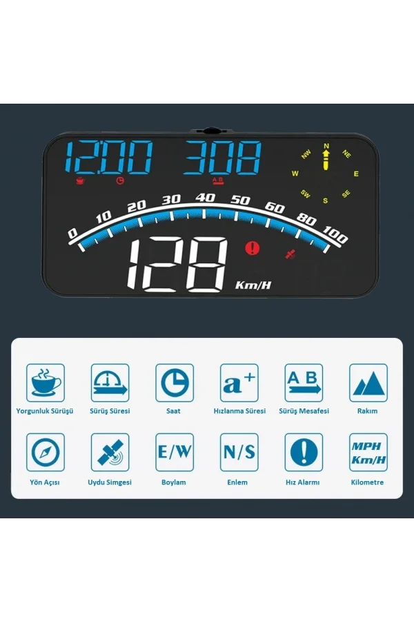 DailyTech G10 Otomatik Hud Ekran Araba Projektör Alarmı Hız Göstergesi