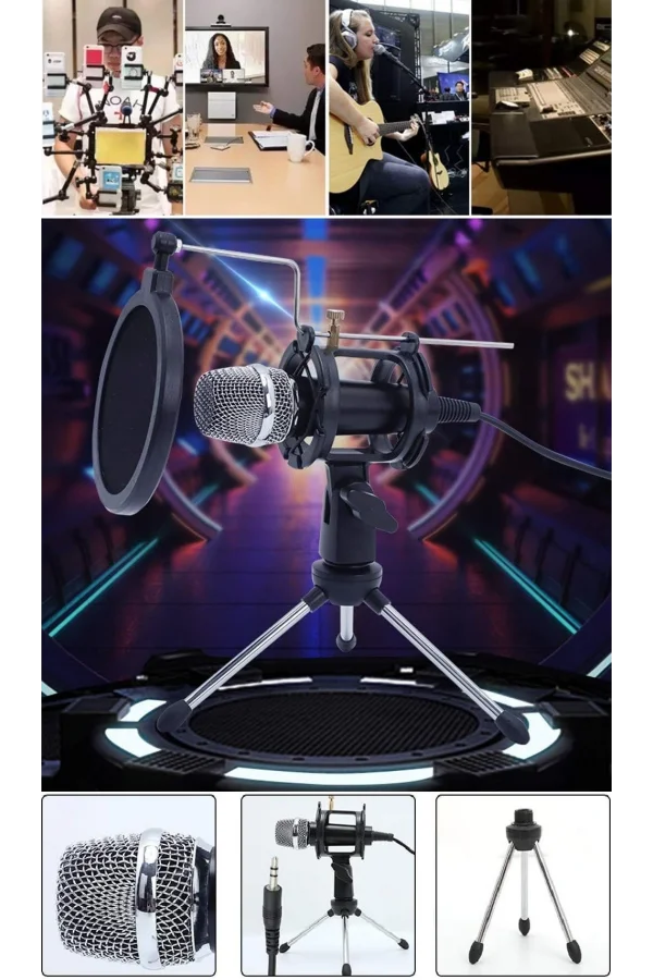 DailyTech Kareoke Kondenser Mikrofon Telefon Ve Bilgisayar Uyumlu