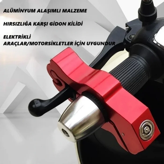 DailyTech Motosiklet Scooter Fren Kilidi Alüminyum Anahtarlı Güvenlik Kilidi Gidon