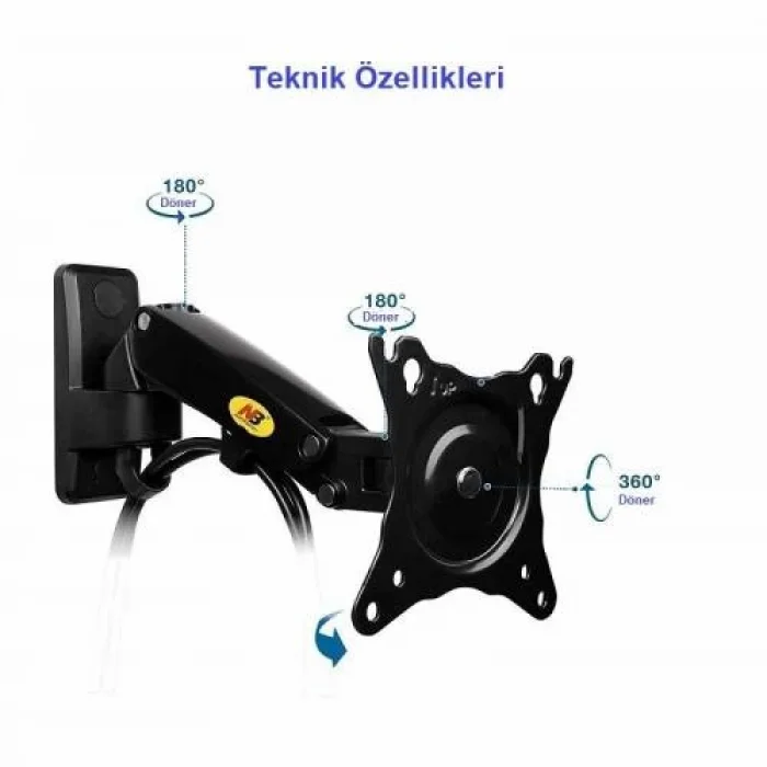 North Bayou NB F120 Amörtisörlü Hareketli 17-27 Duvar Askı Aparatı