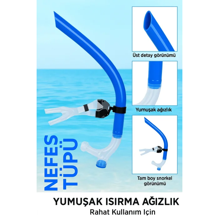 DailyTech Yetişkin Yüzme Antrenman Şnorkeli Mavi