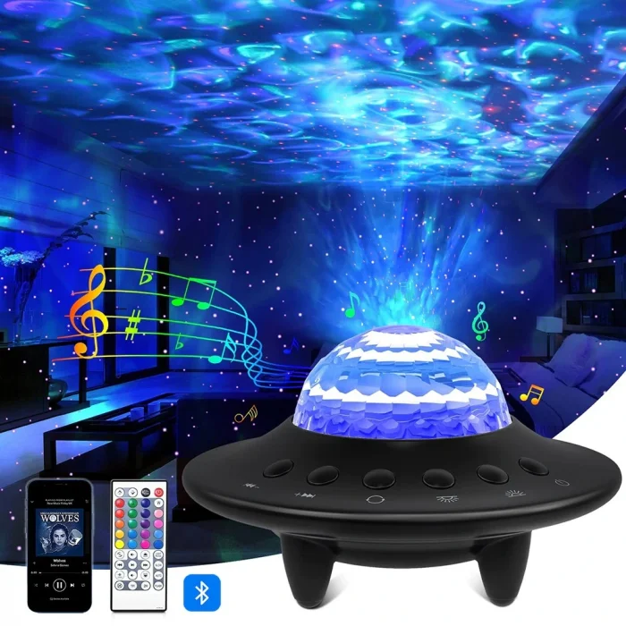 DailyTech Galaxy Projektör Hoparlör Bluetooth UFO Gece Lambası