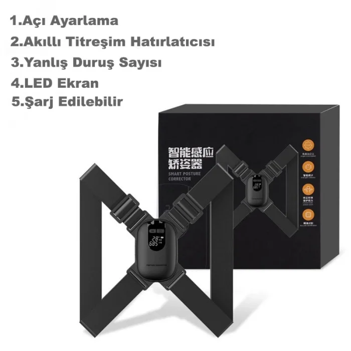 DailyTech Ayarlanabilir Akıllı Duruş Kamburluk Düzeltici Cihaz