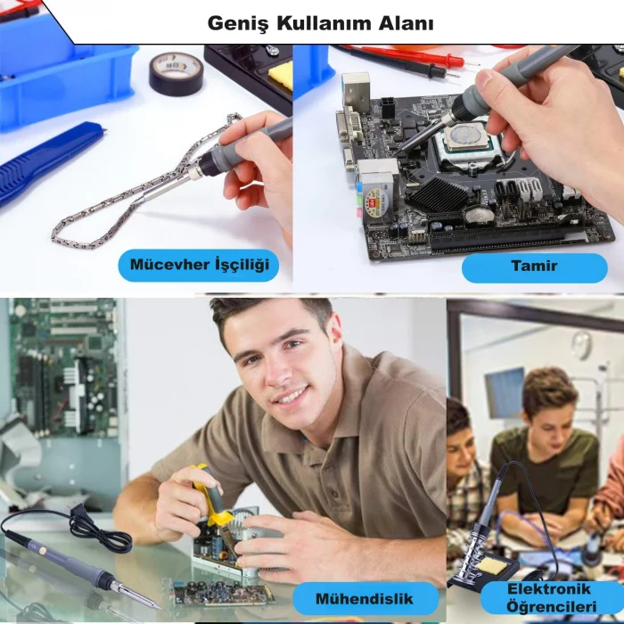 DailyTech 60W Ayarlanabilir Elektrikli Havya Kiti Full Lehim Seti