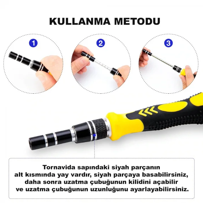 DailyTech 115 in 1 Hassas Sarı Çoklu Tornavida Seti El Alet Takımı