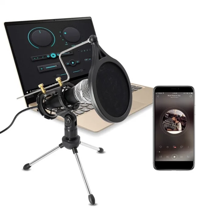 DailyTech Kareoke Kondenser Mikrofon Telefon Ve Bilgisayar Uyumlu