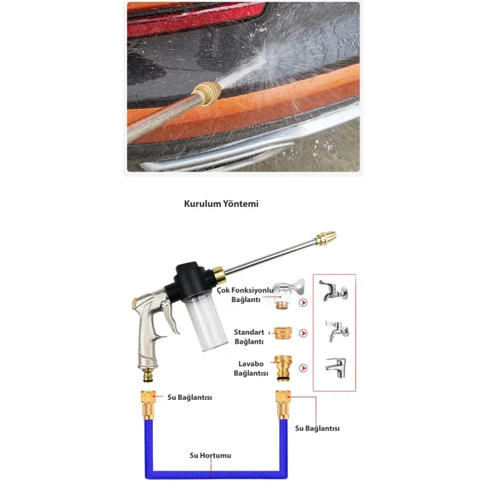 DailyTech Basınçlı Su köpük Tabancası Bahçe Sulama Araba Yıkama