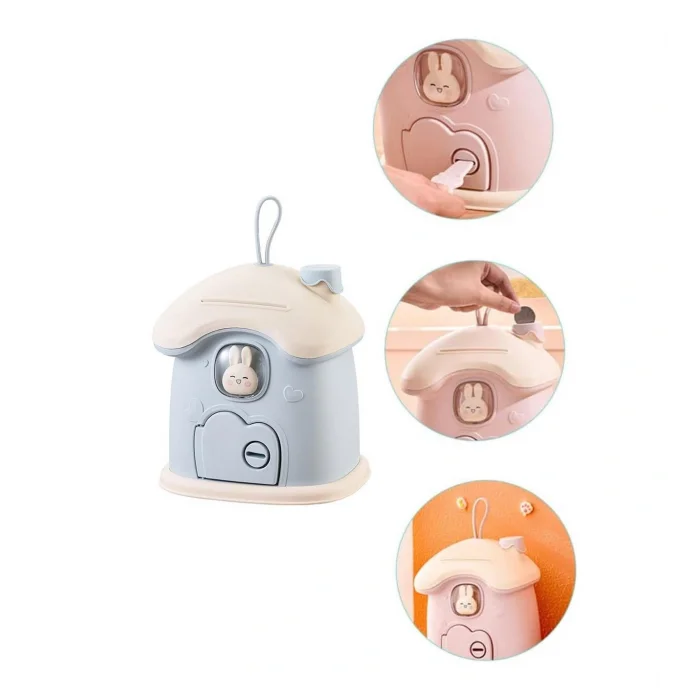 DailyTech Anahtarlı Sevimli Tavşan Figürlü Pembe Kumbara Çocuk Odası Dekoru Para Kutusu