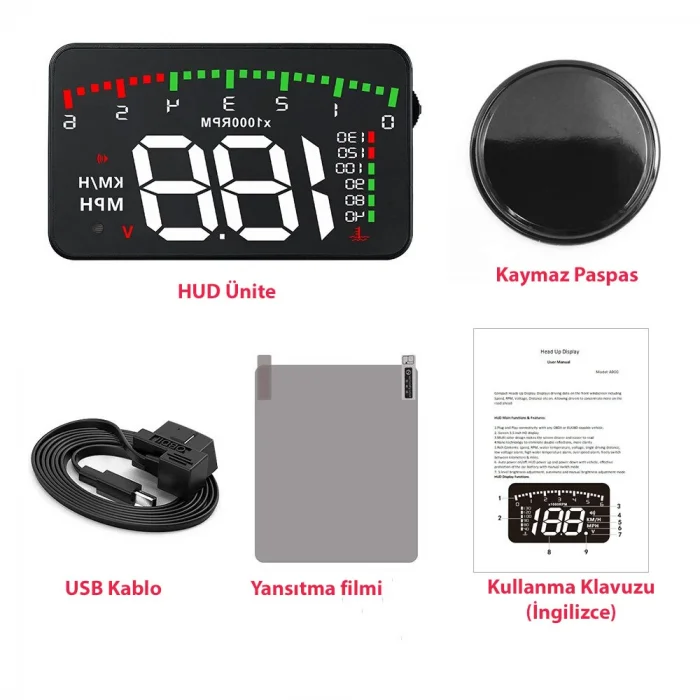 DailyTech HUD Head Up Display 3.5 İnç OBD Sanal Gösterge Paneli