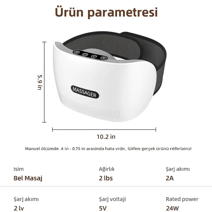 Dailytech Bian Taşı Isıtmalı Titreşimli Karın & Bel Masaj Kemeri Regl Döneminde Rahatlatıcı Kullanım