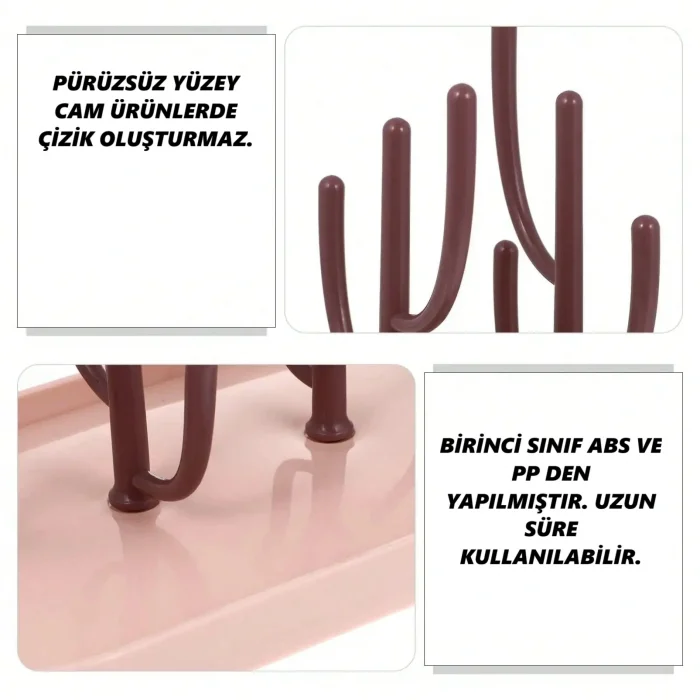 DailyTech Kaktüs Tasarımlı Bebek Biberon Aksesuar Kurutma Standı Su Drenajlı Hijyenik Organizer