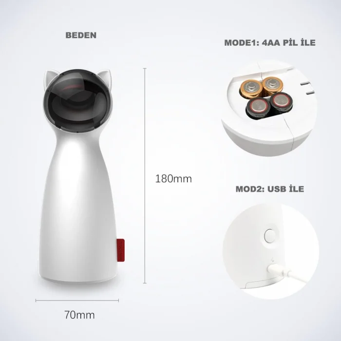 DailyTech Otomatik LED İnteraktif Kedi lazer Oyuncağı