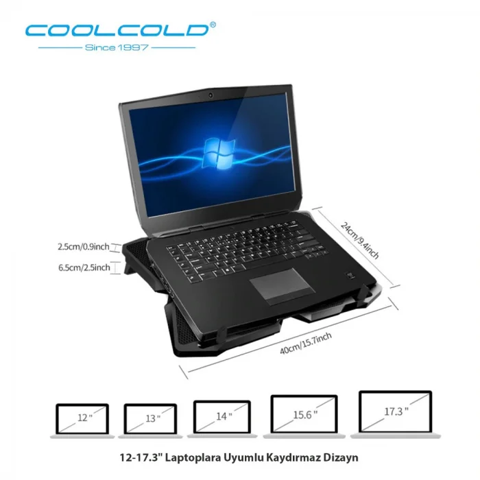 COOLCOLD Gaming 4 Fanlı Işıklı Notebook Laptop Soğutucu Stand