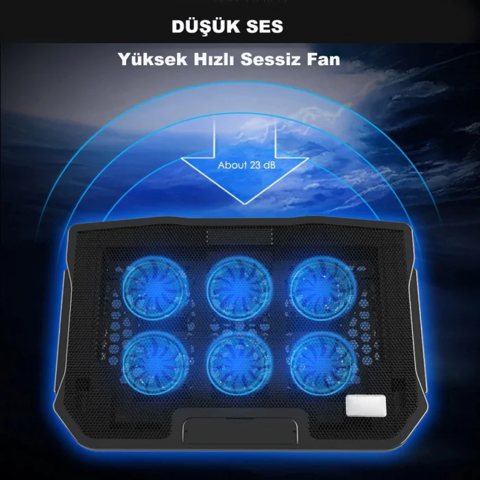 DailyTech 15.6 inç 6 Fanlı Dizüstü Sessiz Laptop Soğutucu Standı