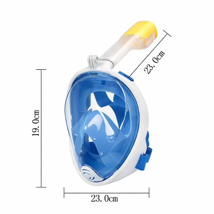 DailyTech Tam Yüz Dalış Maskesi Slikon Şnorkel Full Face - DailyTech - MAVİ - L/XL