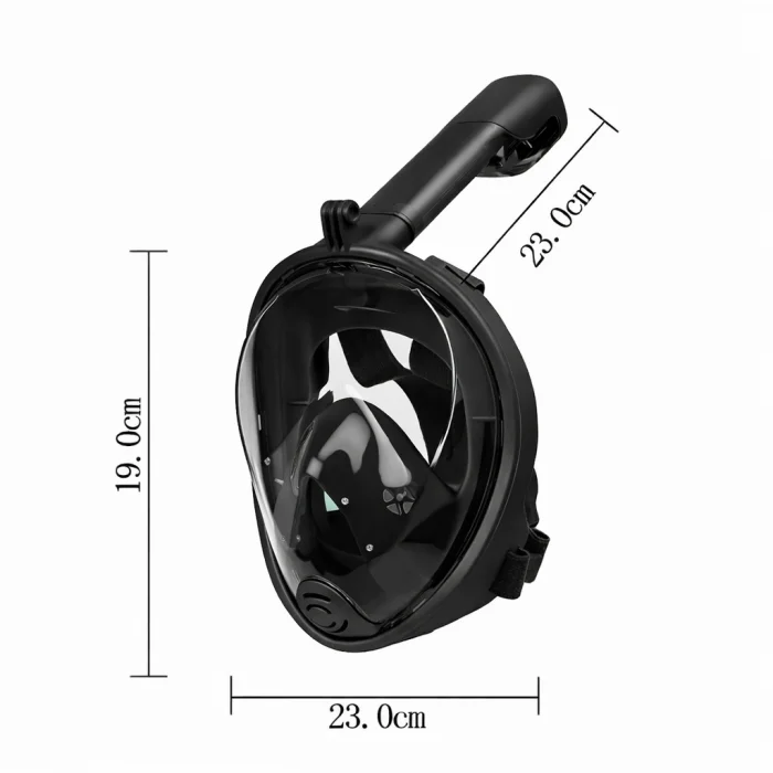 DailyTech Tam Yüz Dalış Maskesi Slikon Şnorkel Full Face - DailyTech - SİYAH - S/M
