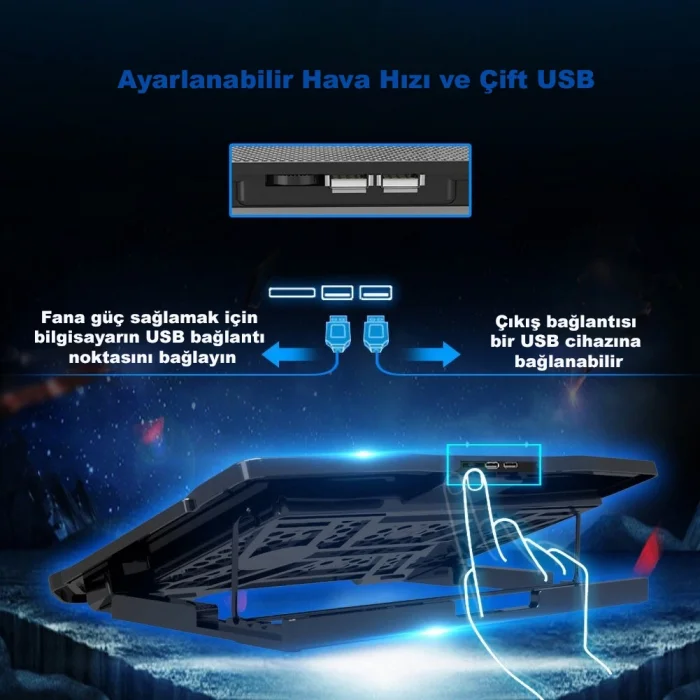 DailyLink 15.6 inç 6 Fanlı Dizüstü Sessiz Laptop Soğutucu Standı