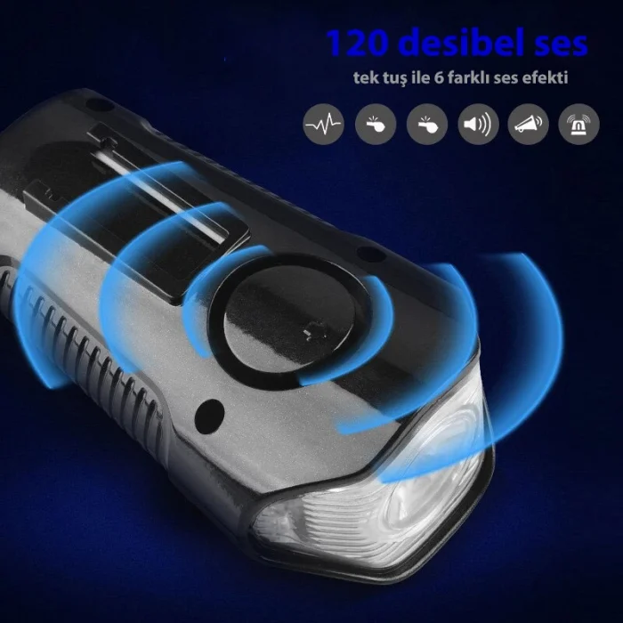 DailyLink Bisiklet Işık Korna LCD Hız Göstergesi Su Geçirmez Fener
