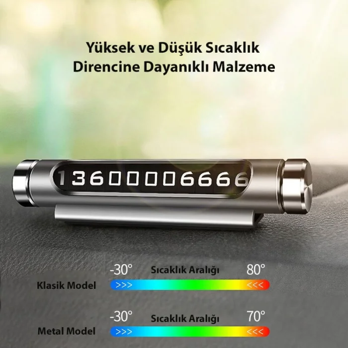 DailyLink Araba Araç Park Numaratör Telefon Numarası Yazma