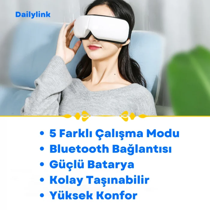 DailyLink Bluetooth Müzik Göz Yüz Terapi Masaj Aleti Şarjlı