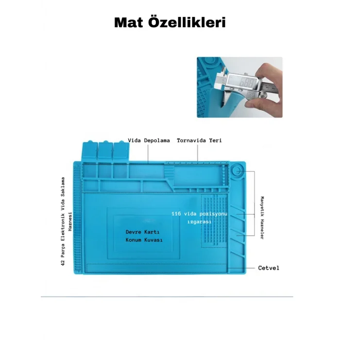 DailyLink S-160 ESD Isıya Dayanıklı Silikon Mat Tamir Pedi