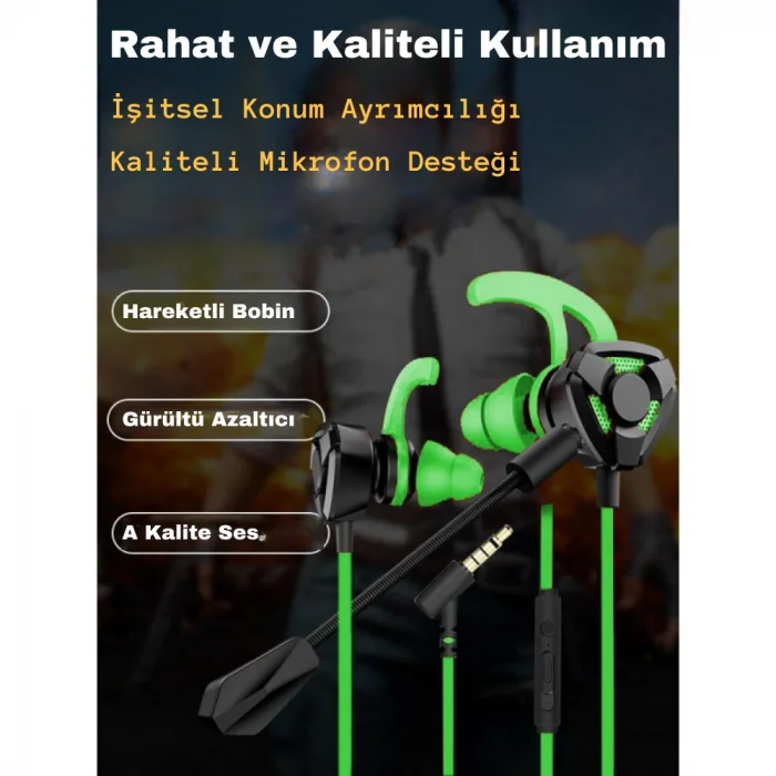 DailyLink Mobil Kulakiçi Mikrofonlu Gaming Oyuncu Kulaklığı E-spor Pubg Gürültü önleyici