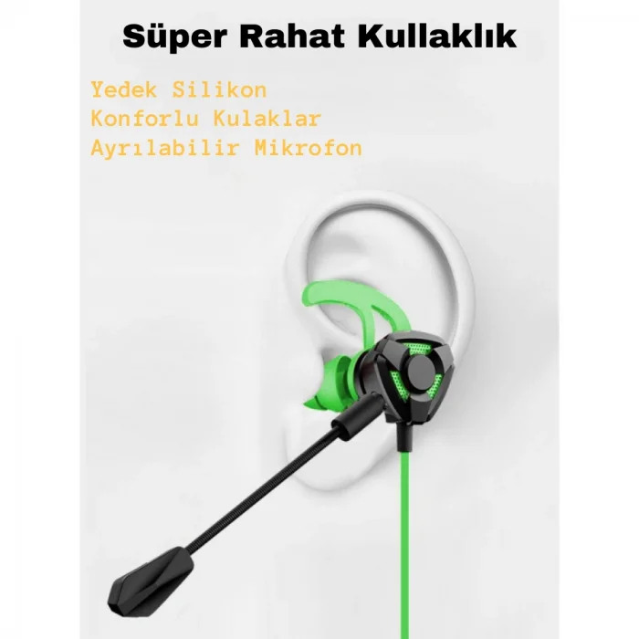 DailyLink Mobil Kulakiçi Mikrofonlu Gaming Oyuncu Kulaklığı E-spor Pubg Gürültü önleyici