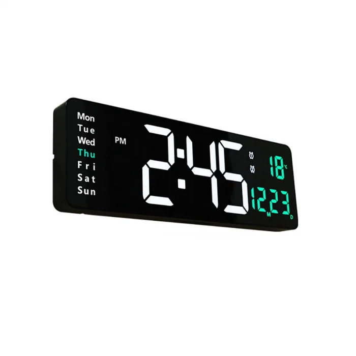 DailyLink Kumandalı Duvara Monte Dijital Duvar Masa Saati Geri Sayım Sıcaklık Tarih Alarm