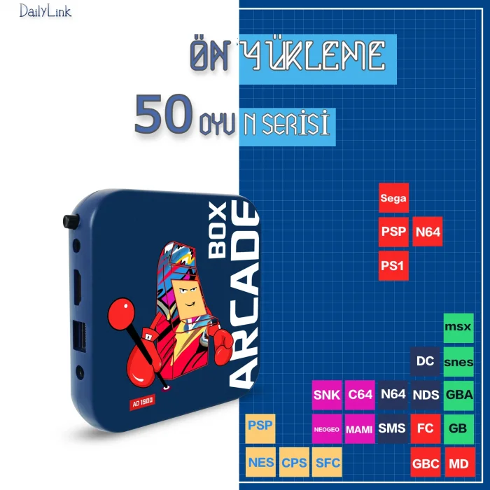 PS1/PSP/N64 Retro Arcade Box Video Oyun Konsolu 4K HD Ekran Tv Oyun Kutusu Emülatörü