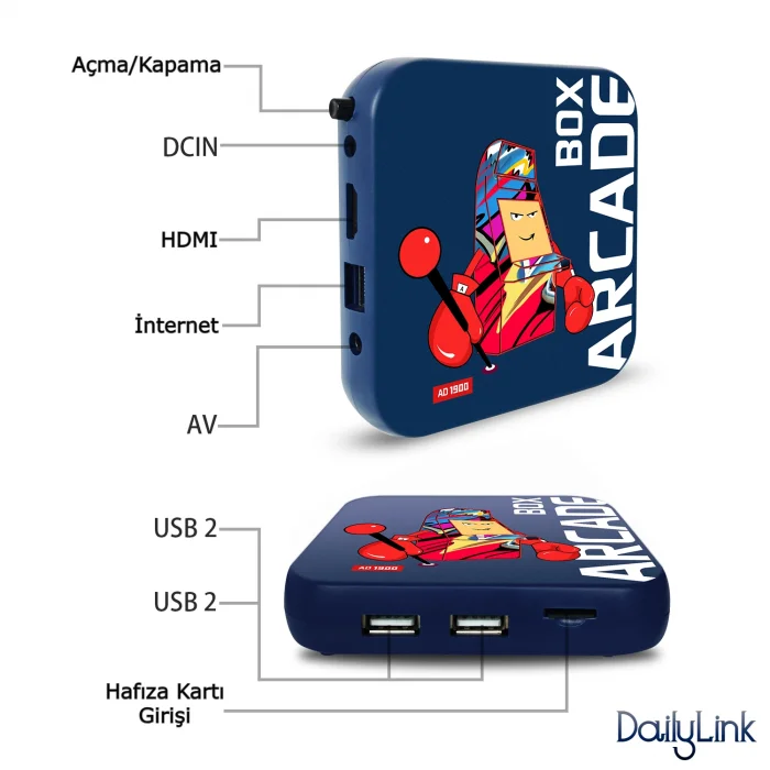 PS1/PSP/N64 Retro Arcade Box Video Oyun Konsolu 4K HD Ekran Tv Oyun Kutusu Emülatörü