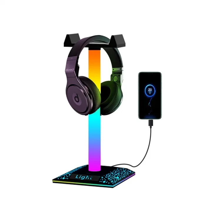 RGB Gaming Kulaklık Standı Dokunmatik LED Işıklı Kulaklık Askısı Gamer Masaüstü Kulaklık Tutucu