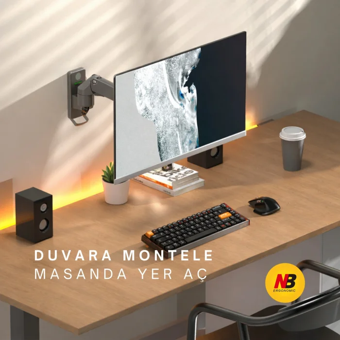 North Bayou NB F150 Ergonomik Duvar LED TV Monitör Tutucu